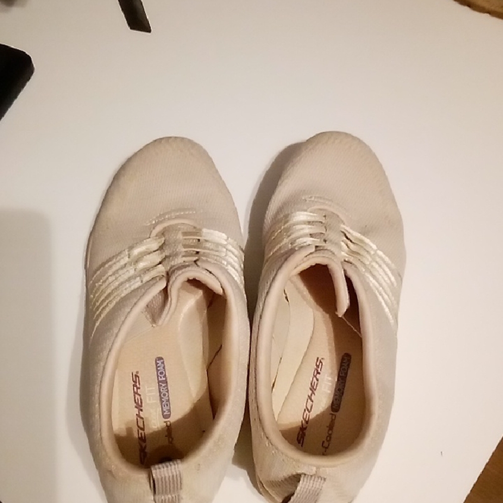 Skechers Cream Slip-On Shoes